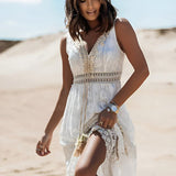 Ewelina – Lace maxi dress made of lightweight material for summer
