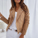 Maria - Women's Suede Biker Jacket
