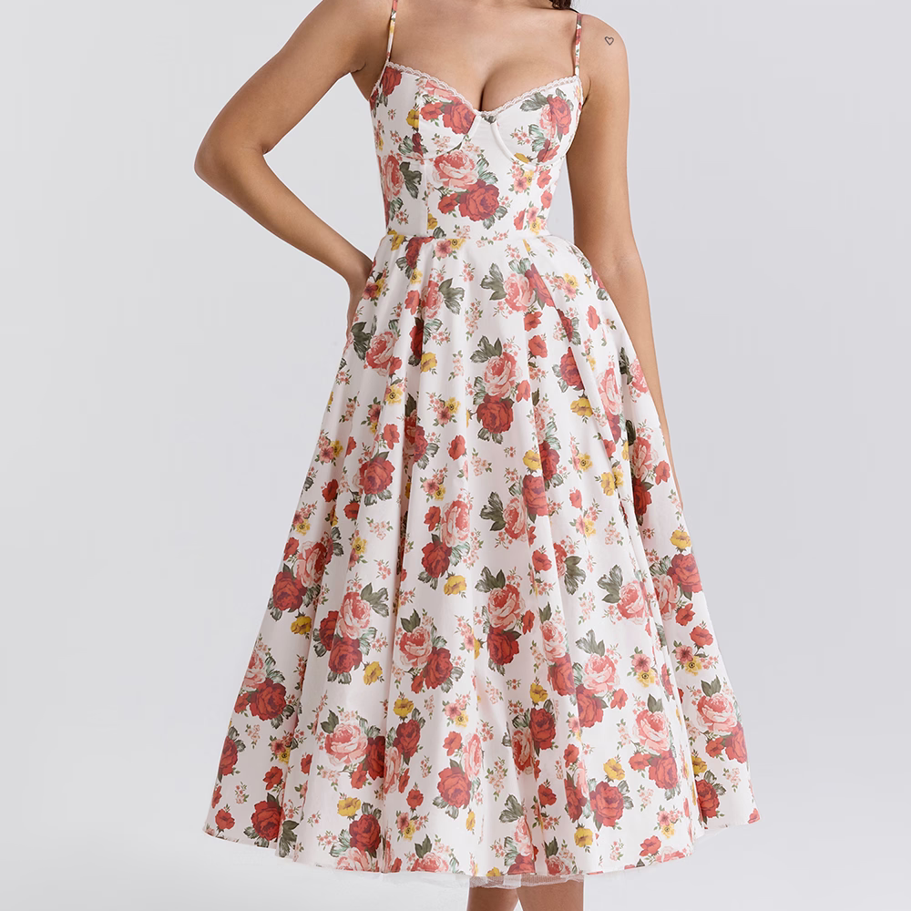 Julia – Midi dress with Corset Top and Tulle Skirt