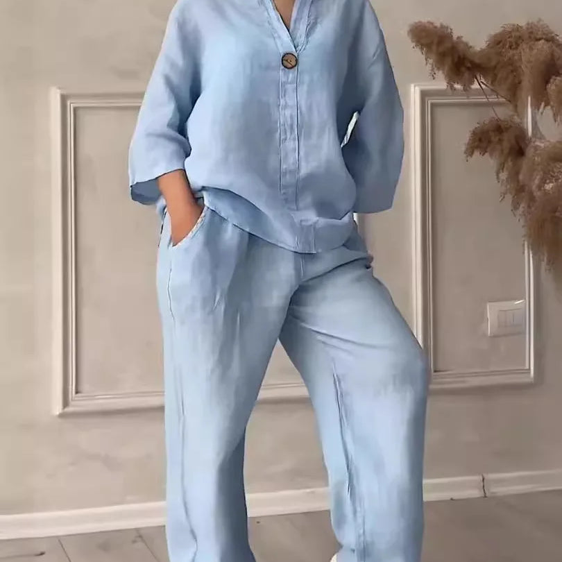 Viona – Two-Piece Linen Set for Timeless Style